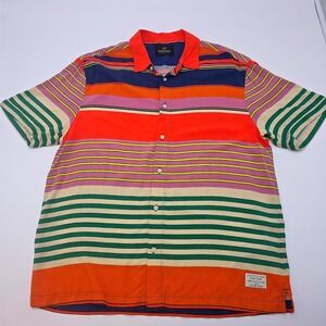 VTG Scotch & Soda Amsterdam Couture Multicolor Striped Short Sleeve Shirt Large